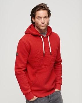 embossed vl regular fit hoodie