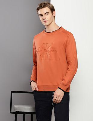 embossed monogram tipped sweatshirt