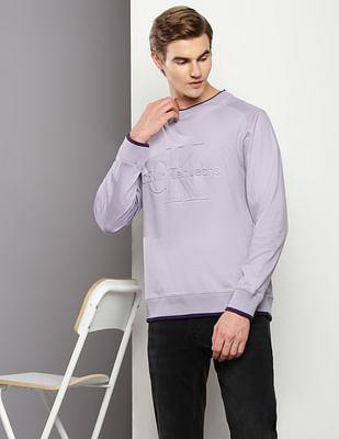 embossed monogram tipped sweatshirt