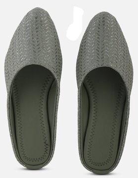 embossed slip-on mules