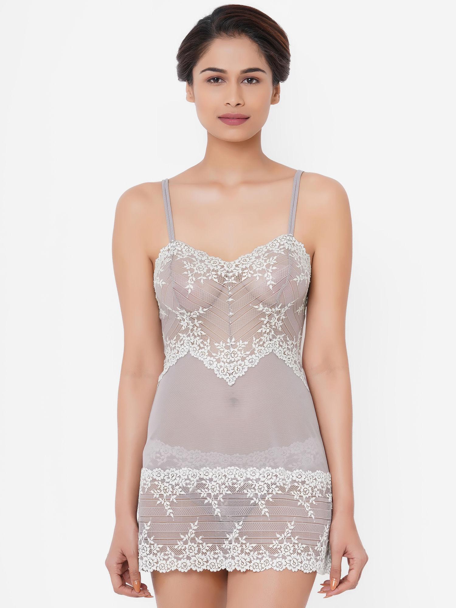 embrace lace short lacy baby doll chemise - green