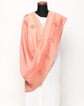 embroidered dupatta with lace insert