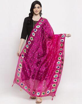 embroidered dupatta with tassels