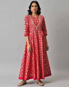 embroidered flared dress