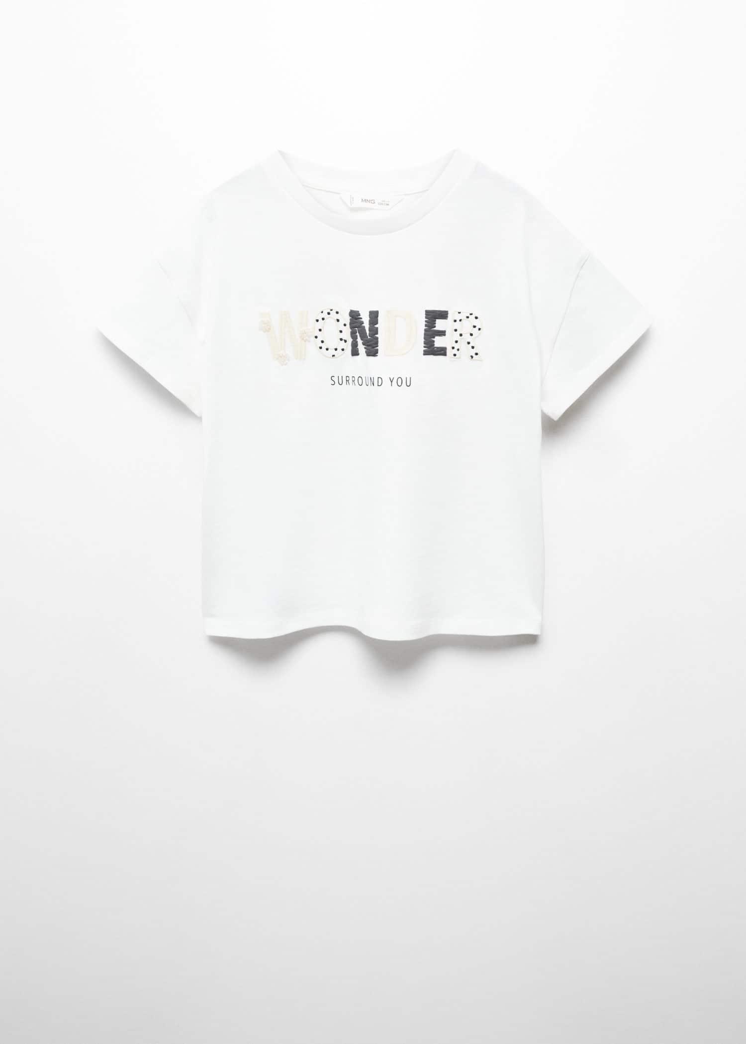 embroidered message t-shirt