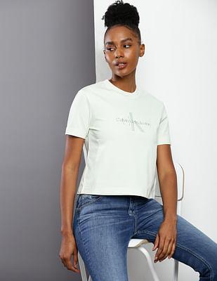 embroidered monogram organic cotton t-shirt
