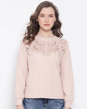 embroidered relaxed fit top