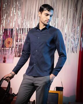 embroidered slim fit shirt