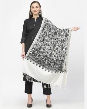 embroidered stole with tassels