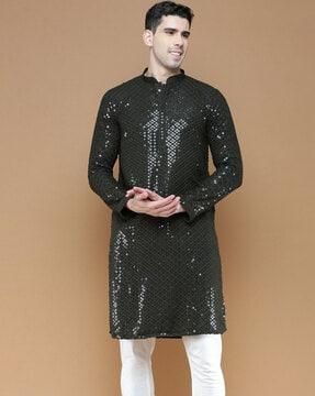 embroidered & embellished long kurta