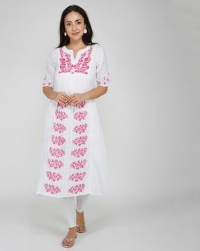 embroidered  straight kurta