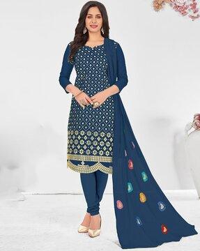 embroidered 3-piece unstitched dress material