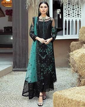 embroidered 3-piece unstitched dress material