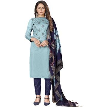 embroidered 3-piece unstitched dress material