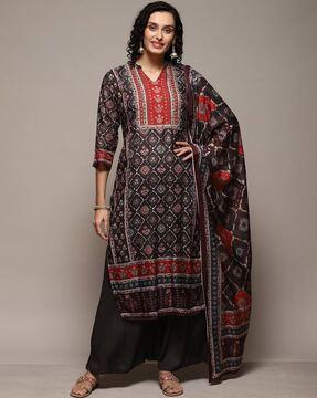 embroidered 3-piece unstitched dress material