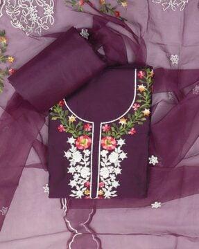 embroidered 3-piece unstitched dress material