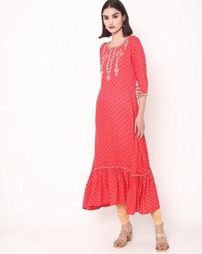 embroidered a-line kurta