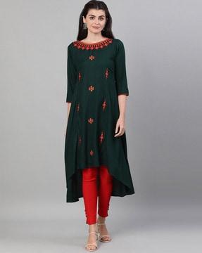 embroidered a-line kurta