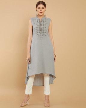 embroidered a-line kurta