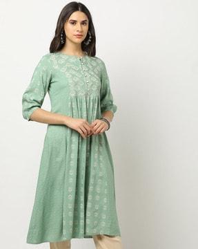 embroidered a-line kurta