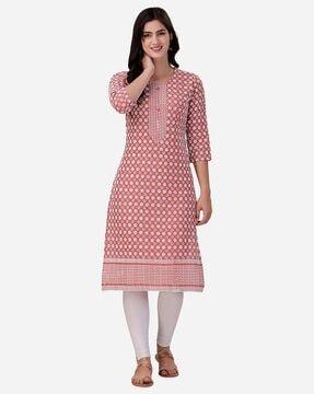 embroidered a-line kurta