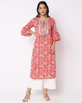 embroidered a-line kurta