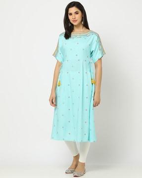 embroidered a-line kurta