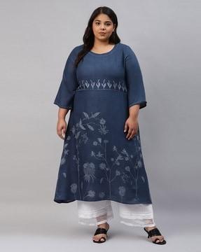 embroidered a-line kurta