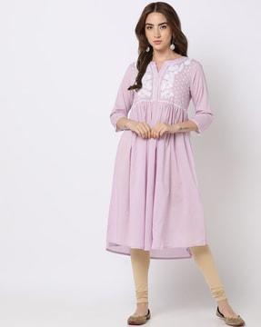 embroidered a-line kurta