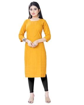 embroidered a-line kurti