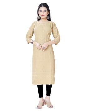 embroidered a-line kurti