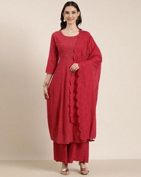 embroidered anarkali kurta set