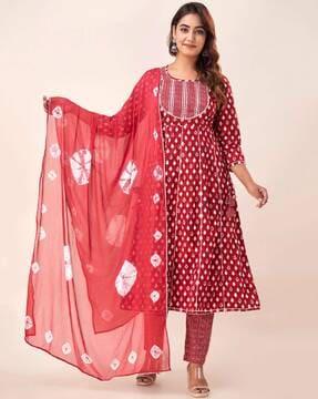 embroidered anarkali kurta set