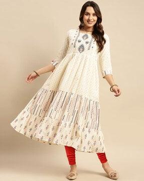 embroidered anarkali kurta set