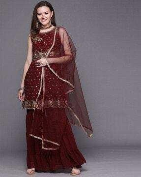 embroidered anarkali kurta suit set