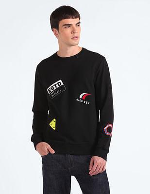 embroidered badge cotton sweatshirt