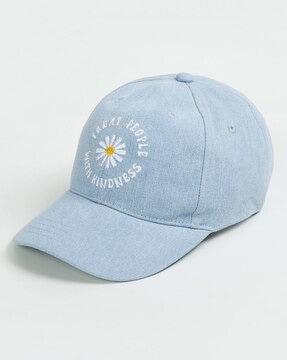 embroidered baseball cap with velcro closure