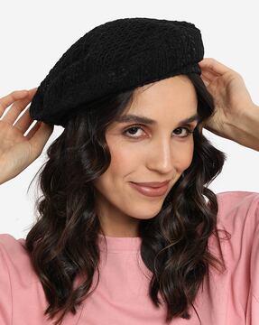 embroidered beret hat