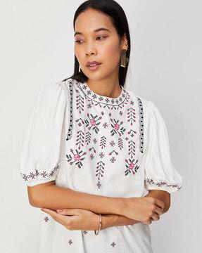 embroidered blouse top