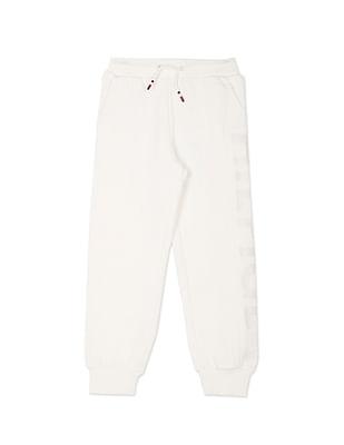 embroidered branding mid rise joggers
