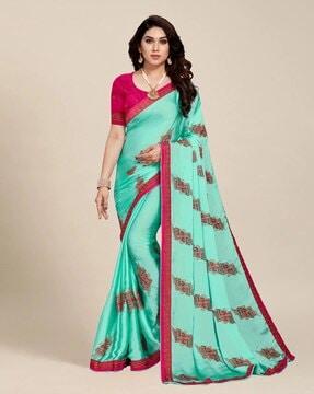 embroidered chiffon saree