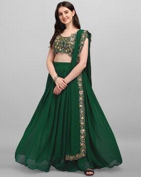 embroidered choli & lehenga set with dupatta