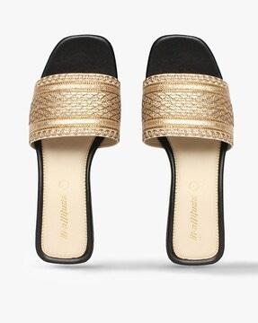 embroidered chunky-heeled sandals