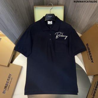 embroidered cotton piqué polo shirt navy blue