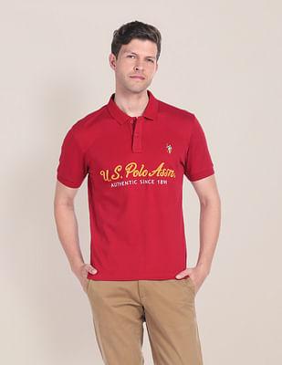 embroidered cotton polo shirt