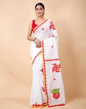 embroidered cotton saree