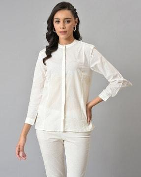 embroidered cotton shirt