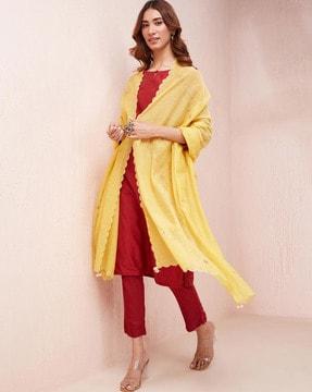 embroidered cotton silk dupatta