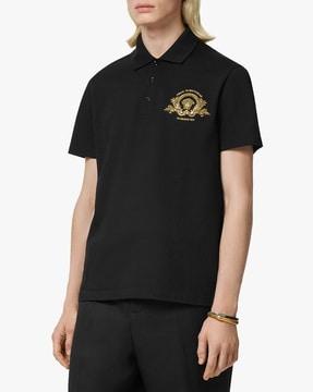 embroidered coupe blason polo t-shirt