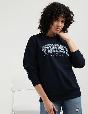 embroidered crew neck sweatshirt